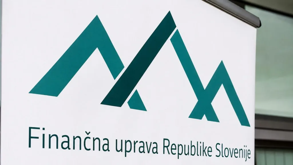 The FURS financial administration logo on a sign.