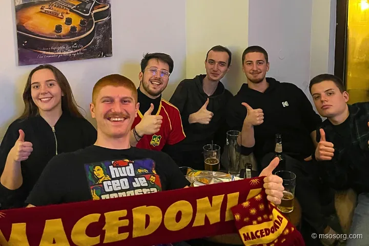 A snapshot of the fan atmosphere in Maribor.