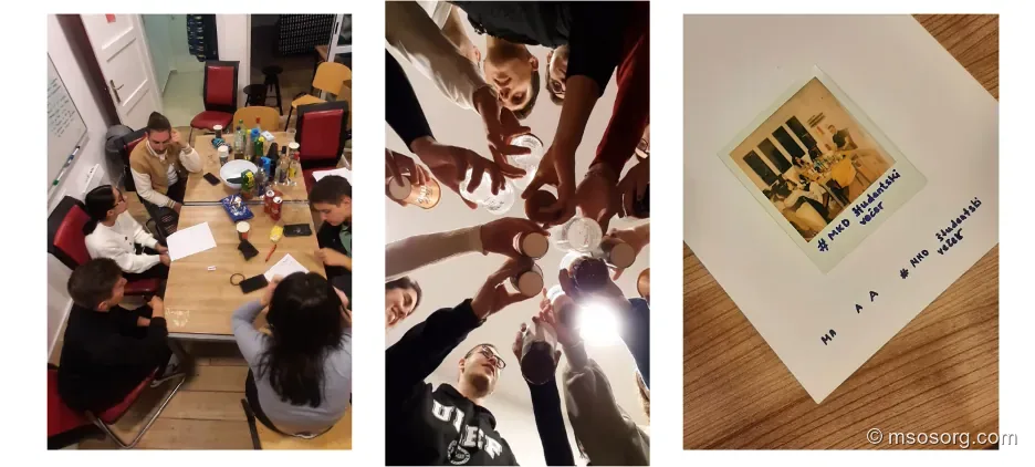 Macedonian students practising Slovene together