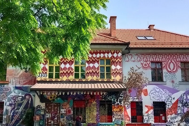 Murals and outdoor artworks at Metelkova in Ljubljana